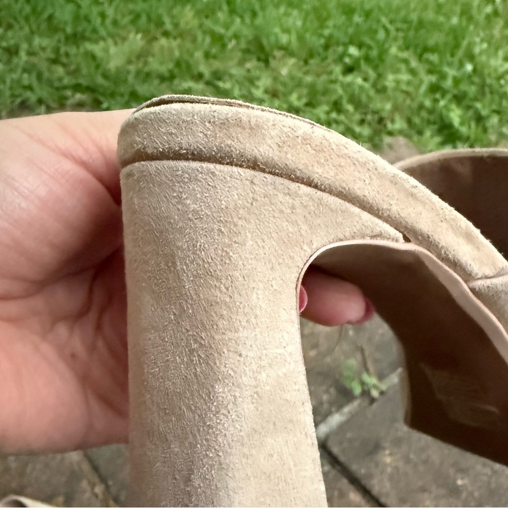 Jeffrey Campbell Tan Mules with Geometric Heel - Picture 8 of 15